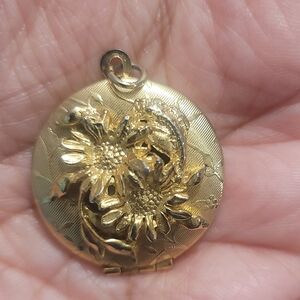 Gold Plated Floral Locket Pendant